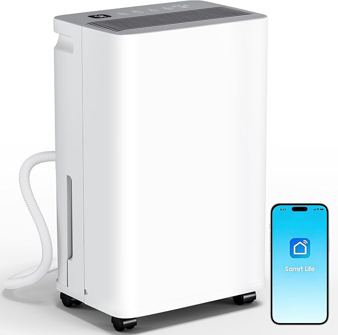 2500 Sq.Ft Dehumidifier for Basement with Drain Hose, Update 35 Pint Large Best Compressor Dehumidifiers for Home or Garage, Smart Humidity Control, 24H Timer & Child Lock, Ideal for Rooms