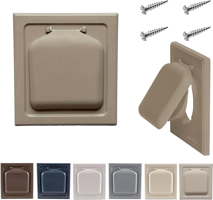 NO-PEST VENT, Exclusive Dual Door Dryer Vent Cover Outdoor 4 inch or Bathroom fan, Made in USA w Highest UV Resistant Plastic in any Outdoor Vent Cover (Woodstock Brown, 4 inch W/O Duct Tube)