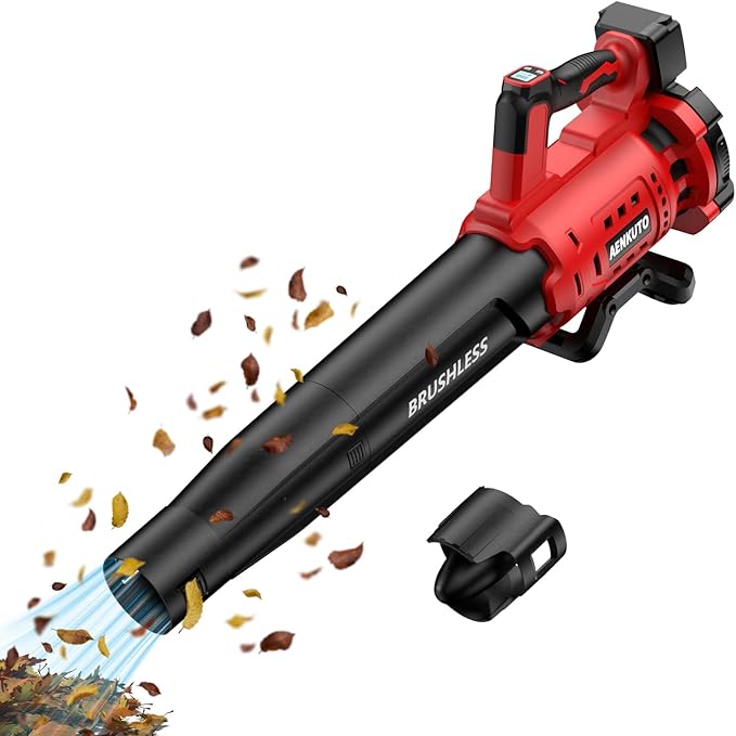 Cordless Leaf Blower for Milwaukee 18V Battery, 480 CFM / 130 MPH Brushless Dust Blower, 6-Speed Control with Digital Display, Handheld Electric Blower for Rain Snow Removal, Lawn, Yard (No Battery)