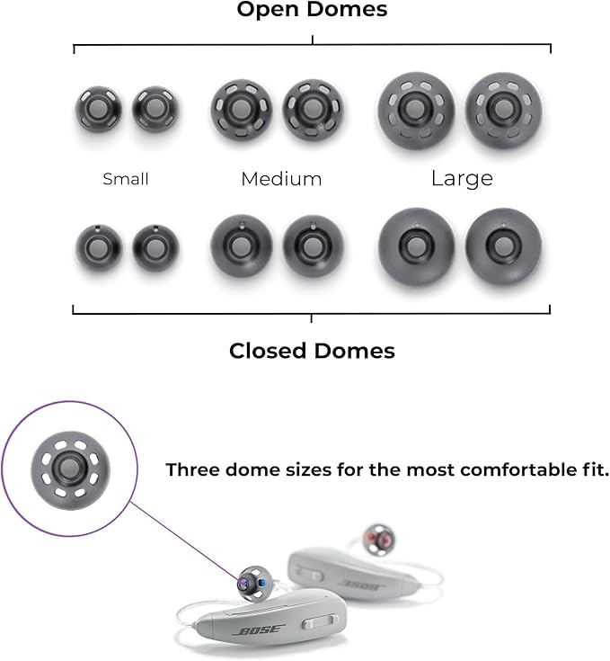 Lexie Cleaning Care Kit for B2 and B2 Plus OTC Hearing Aids Powered by Bose - Hearing Aid Care Kit Includes Cleaning Brush, Replacement Domes in 3 Sizes, Wax Guard Packs and Drying Capsules
