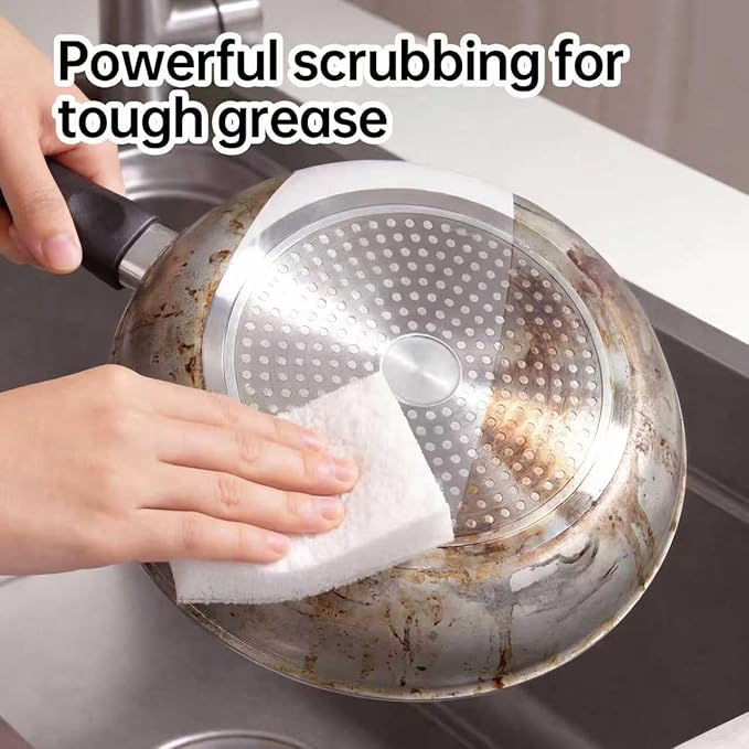 JOYMOOP Textured Clean Sponges, Dual-Sided Non-Scratch Soft Scrub Dish Sponge, Safe for Non-Stick Cookware, Kitchen and Household Cleaning, 24 Pack [Grey & White]