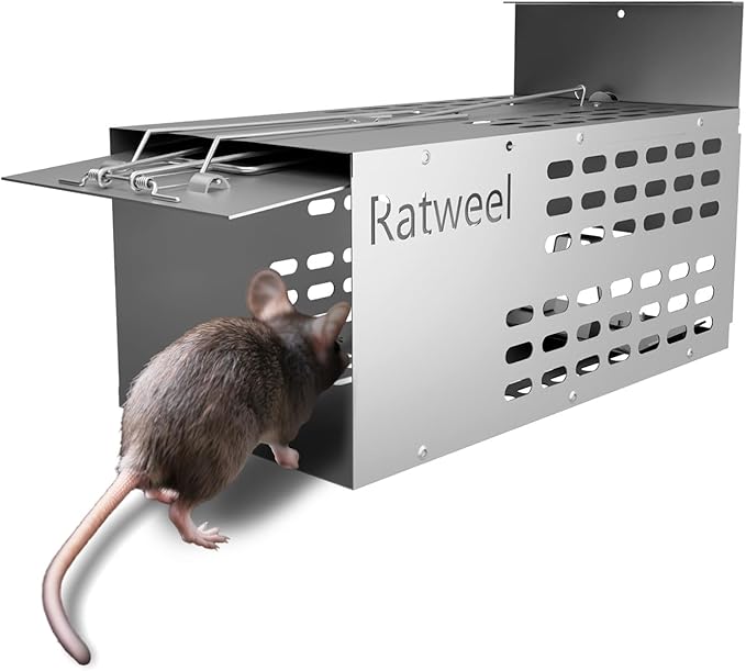 Humane Rat Trap Live Mouse Trap Indoor Catch and Release Animal Cage Multi Large Bait Outdoor Reusable Chipmunk Mice Voles Rodent that Work (1)