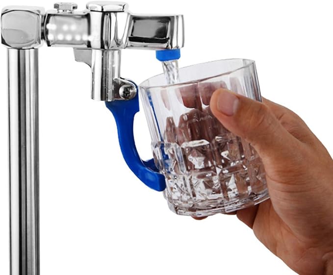 Topyond Automatic Glass Washer Kit, Commercial Glass Cup Rinser, Multi-Angle Water Outlet, Faucet, Plum Blossom Hex Cup Holder, Stainless Steel Pitcher Rinser for Hotels, Cafés Restaurants