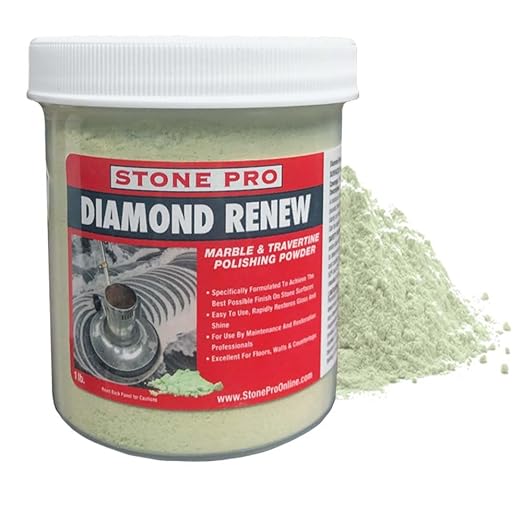 Diamond Renew Polishing Powder - Diamond Abrasive for Marble, Travertine & Limestone - Professional Grade - Restores & Enhances Shine - Easy to Use (1 lb)
