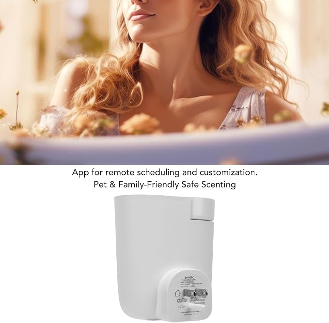 Waterless Essential Oil Diffuser, App Controlled Aromatherapy Scent Machine for Home Office Car Rooms US Plug