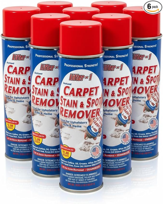 Carpet Spot Remover, Stain and Red Wine Remover and Spot Treatment for Oil, Grease, Urine, Cleaning Performance for Rugs, Upholstery, Fabrics. 18 Fl oz Pack of 1 (108 Fl Oz (Pack of 6))