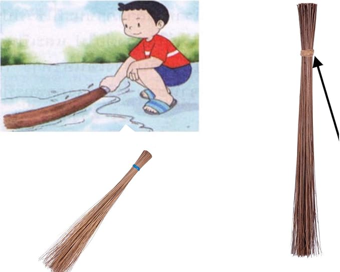 Handcrafted Coconut Stick – Natural Outdoor Sweeper with Rope Handle, 32 Inch – Made in Thailand for Yard and Garden Cleaning