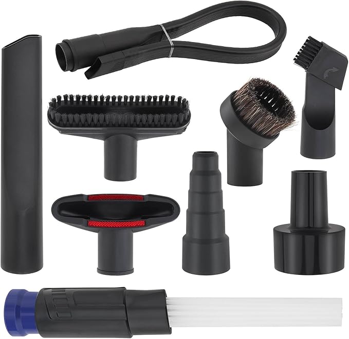 Vacuum Cleaner Attachment 9PC, Household Cleaning Vacuum Cleaner Set for Shop Vac Accessories, 2 1/2" to 1 1/4" Hose Adapter, 1 1/4" Shop Vacuums Brushes for Vac Accessories 1/4 inch 1 3/8 inch