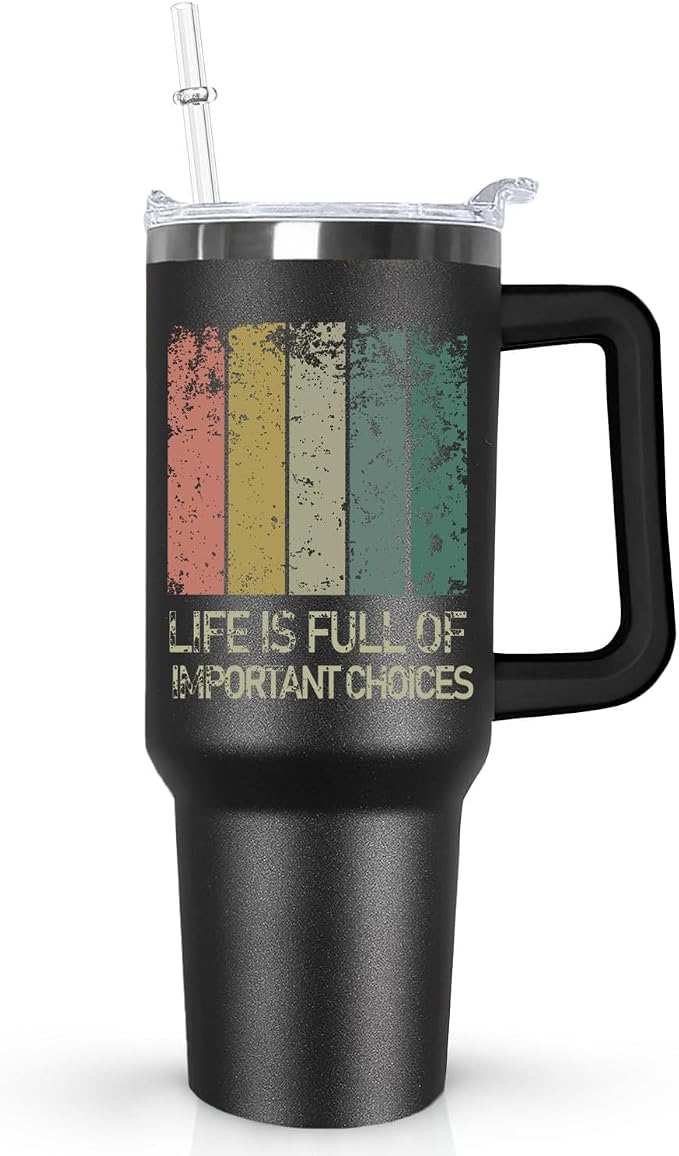 Ceovfoi 40 oz Insulated Golf Tumbler for Men - Stainless Steel Mug with Handle, Lid & Straw, Golf Accessories, Perfect Gifts for Golfers, Dad, Grandpa on Birthday/Father’s Day/Christmas