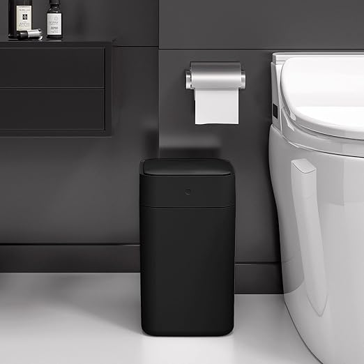 TOWNEW T1S Self-Sealing and Self-Changing 4.1 Gallon Trash Can | Automatic Open Lid and Motion Sense Activated Garbage Bin | Smart Home Electric Trash Cans, Black, Large