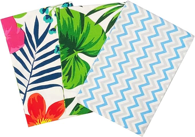 Wrapables® 100% Cotton Kitchen Dish Towels (Set of 3), Tropical Flowers