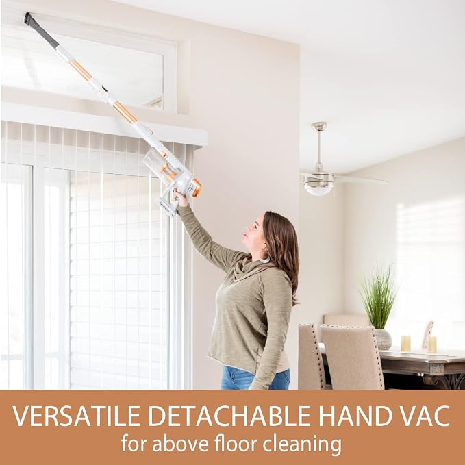 Kenmore DS4030.01 CSV Upgrade Cordless Stick Vacuum, Orange | Lightweight, EasyReach Wand, HEPA Filter, LED Headlight, Converts to Handheld, For Hardwood