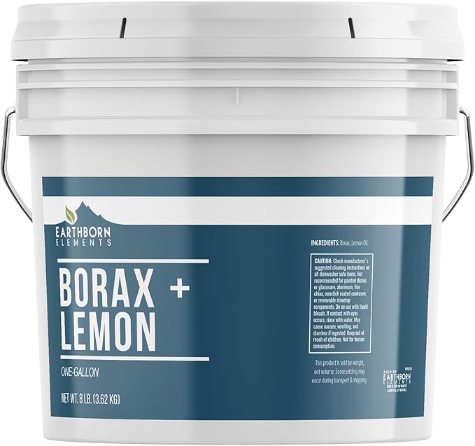 Earthborn Elements Borax with Lemon Oil, 1 Gallon Bucket, Laundry Booster, Refreshing Scent, Bulk Size