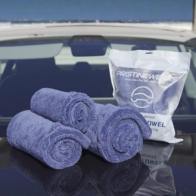 Premium Car Drying Microfiber Towel, Double Sided, Hand Pockets, Easy Grip, 1300 GSM, Super Absorbent, Ultra Soft, Detailing, Cleaning, Car Wash - Cars, Trucks, SUVs (Medium - 2-Pack)