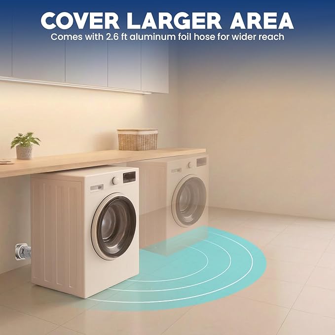 Magnetic Dryer Vent Connector Kit DV-180 – 4 Inch Quick-Connect Wall Adapter, 2.6 ft Aluminum Dryer Hose, Heat-Resistant Tape, Stainless-Steel Clamps – Space-Saving, Leak-Proof Venting System