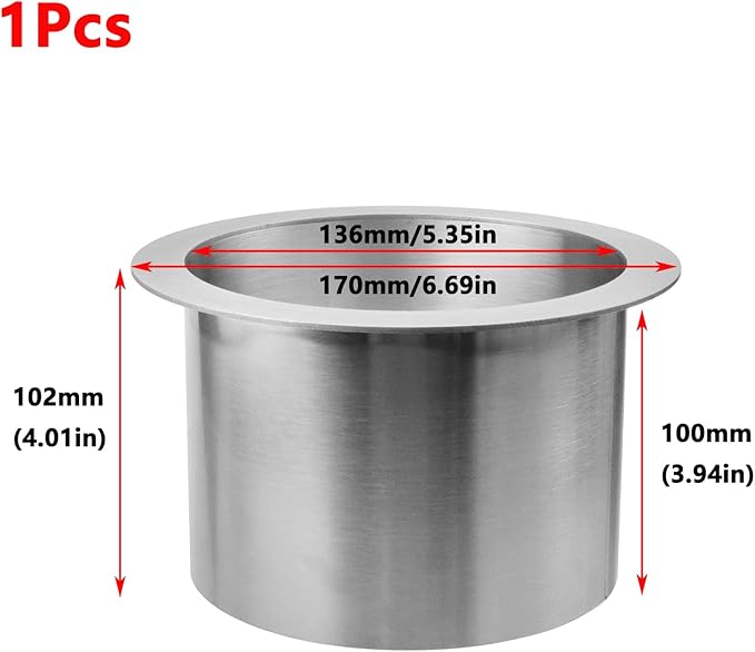 Antrader Drop-in Trash Chute,Counter Top Trash Chute Stainless Steel,Round (170mm/6.69inch),1Pcs