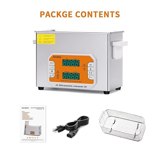 Ultrasonic Cleaner,4L 120W Touch Screen Control Ultrasonic Cleaning Machine with Timer&Heater,Sonic Cleaner for Jewelry,Eyeglasses,Coins,Chains Cleaning (Including Baskets)