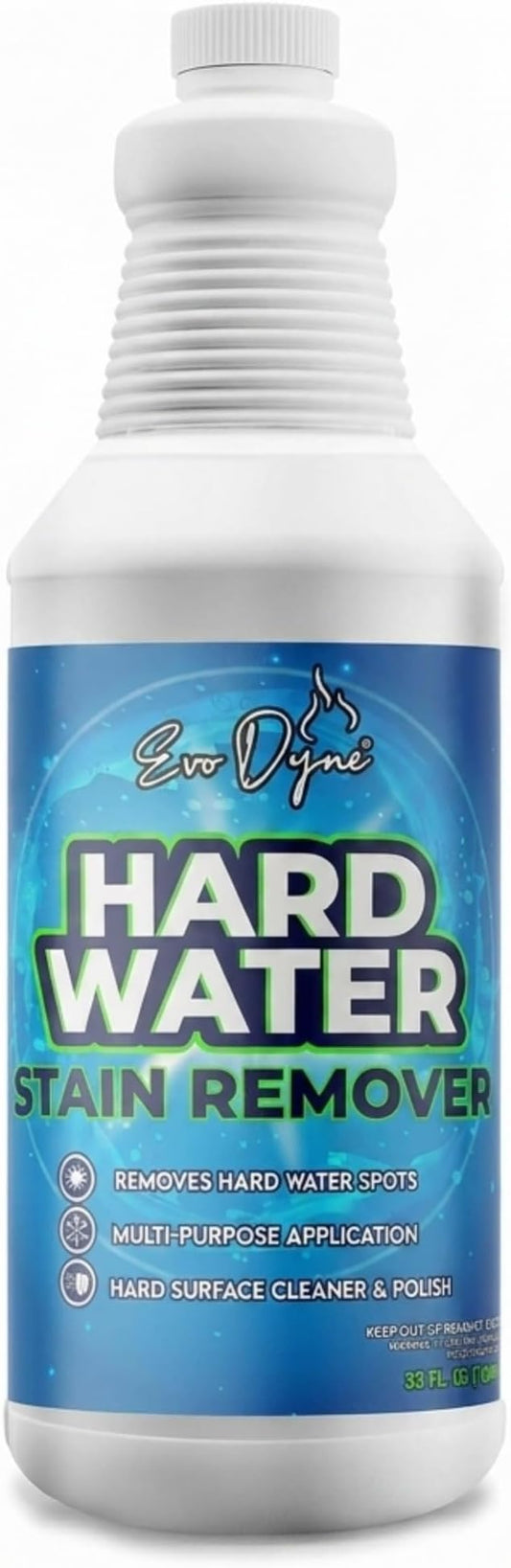 Evo Dyne Hard Water Stain Remover 32oz | Made in USA - Shower Door Cleaner, Clean Tile and Grout, Windows, Fiberglass, Tubs, Chrome (1-Pack)