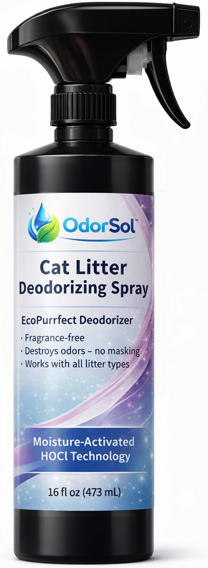 Cat Litter Odor Eliminator Spray, Oil-Based Pet Urine Odor Neutralizer for Litter Box, Cat Pee Odor Remover, Fragrance Free 16 oz Spray Bottle