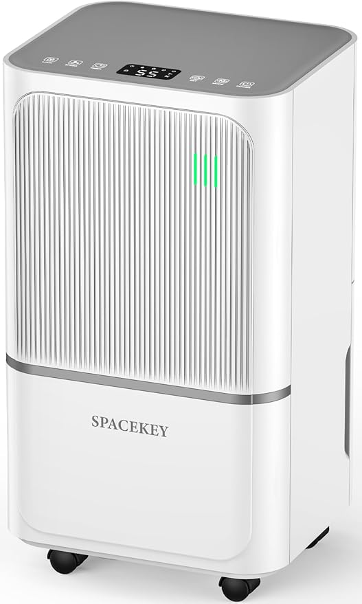 34 Pints Dehumidifier for Basement with Drain Hose Up to 2500 Sq.Ft, Compressor Dehumidifiers for Home, Bedroom, Bathroom, Large Room, 3 Modes, Intelligent Humidistat, Auto Shut-off, 24H Timer, White
