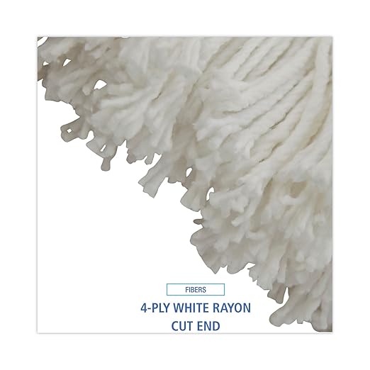 Boardwalk UNS 716R Cut-End Lie-Flat Wet Mop Head, Rayon, 16oz, White (Pack of 12)