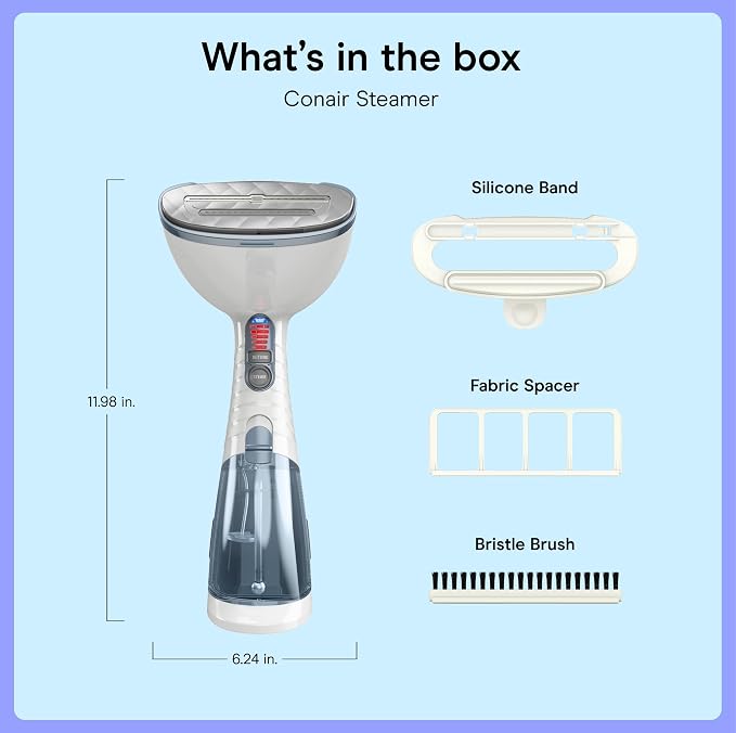 Conair Handheld Garment Steamer for Clothes, Turbo ExtremeSteam 1875W Fabric Clothes Steamers, Hand Steamer for Clothes, Portable Handheld Garment Steamers for Clothes, Handheld Steamer, Blue