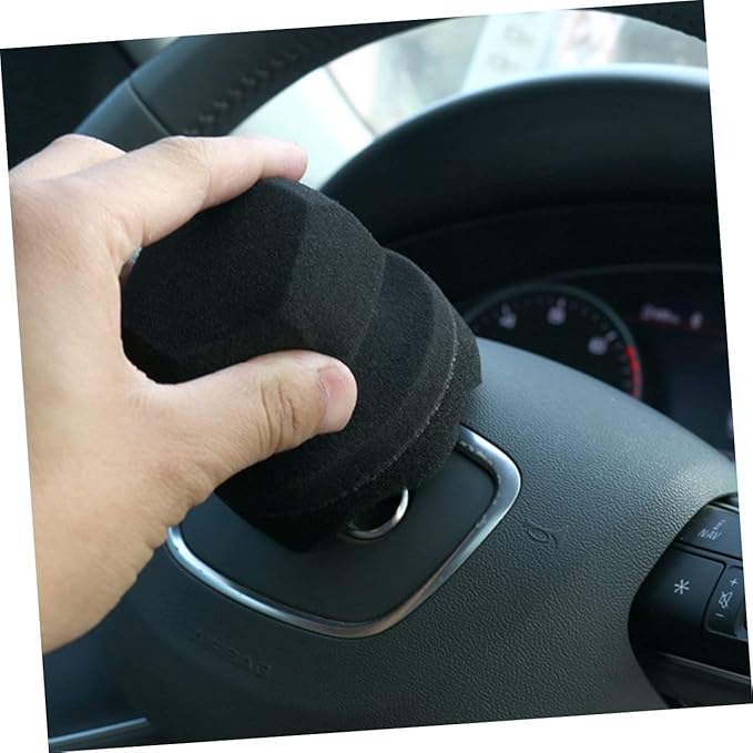 FAVOMOTO 12pcs Handy Waxing Sponge Wave Pattern Polishing Pads for Car Tire and Interior Detailing High Density Microfiber Applicators for Easy Wax Application and Cleaning