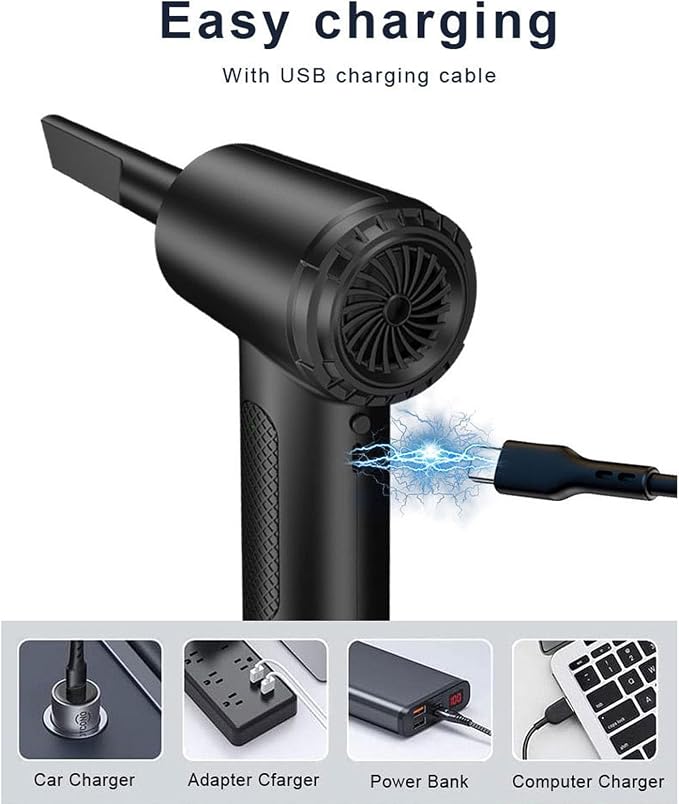 Cordless Air Duster 68W Electric Air Blower with Non Destructive Cleaning Technology, Portable Dust Blower for Computer Keyboard Car Interior Home Office Users