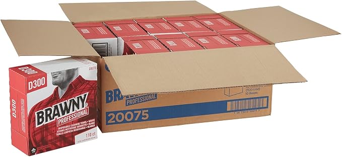 Georgia Pacific 20075 Tall Dispenser All-Purpose DRC Wipers, 9 1/4x16, White, 110/BX 10 BX/CT