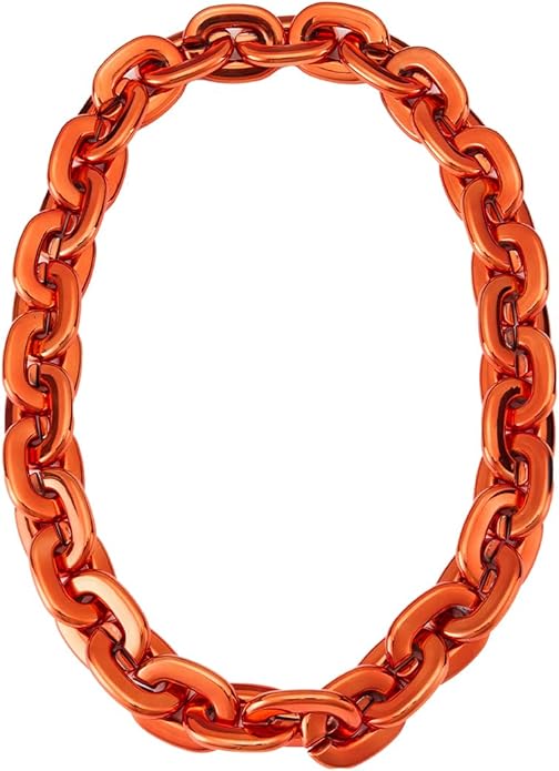 Passed colorfast test,Large Plastic Chain Necklace, 2 Pack / 4 Pack Optional,Hip-hop Rapper Big Chunky Fake Necklace , Super long Detachable, Non-fading Party Clothing Plastic Jewelry Necklace Decoration, Women and Men.