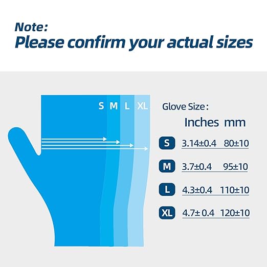 Jointown Nitrile Exam Gloves, 3.5-mil Extra Soft Medical Blue Gloves Disposable Latex-Free, Powder-Free for Medical, Cleaning, Cooking, Esthetician, Small 200 Pcs