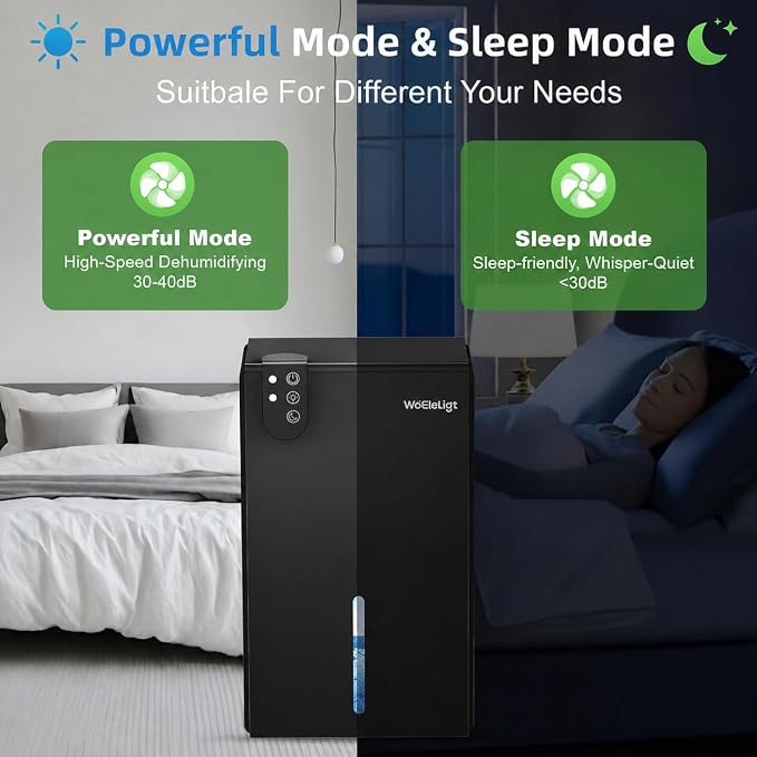 98 OZ Small Dehumidifier for Home 1000 Sq Ft, Quiet Dehumidifier with Drain Hose, Auto Shut-Off, Sleep Mode, 7-Color Light for Basement, Bedroom, Bathroom, Closet, RV (Black)