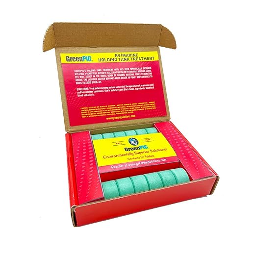 Green Pig Motorhome Accessories Must Have - Commercial Strength RV and Marine Holding Tank Treatment, Breaks Down Waste, 12 Dissolvable Tablets (65C)