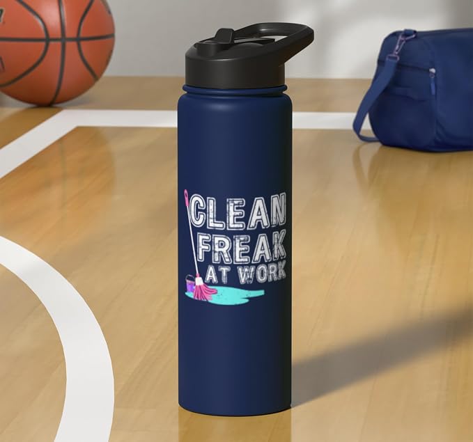 Clean Freak at Work Cleaning Stainless Steel Insulated Water Bottle