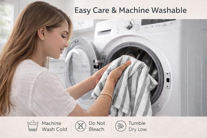 Pack of 6 Cotton Kitchen Towels Set, Dish Towels, Cleaning Rags, Kitchen Dish Cloths for Washing Dishes, Cotton Cleaning Cloths, Ultra Soft, Lightweight & Quick Dry, Slub Weave, 28" x 18" (Gray)