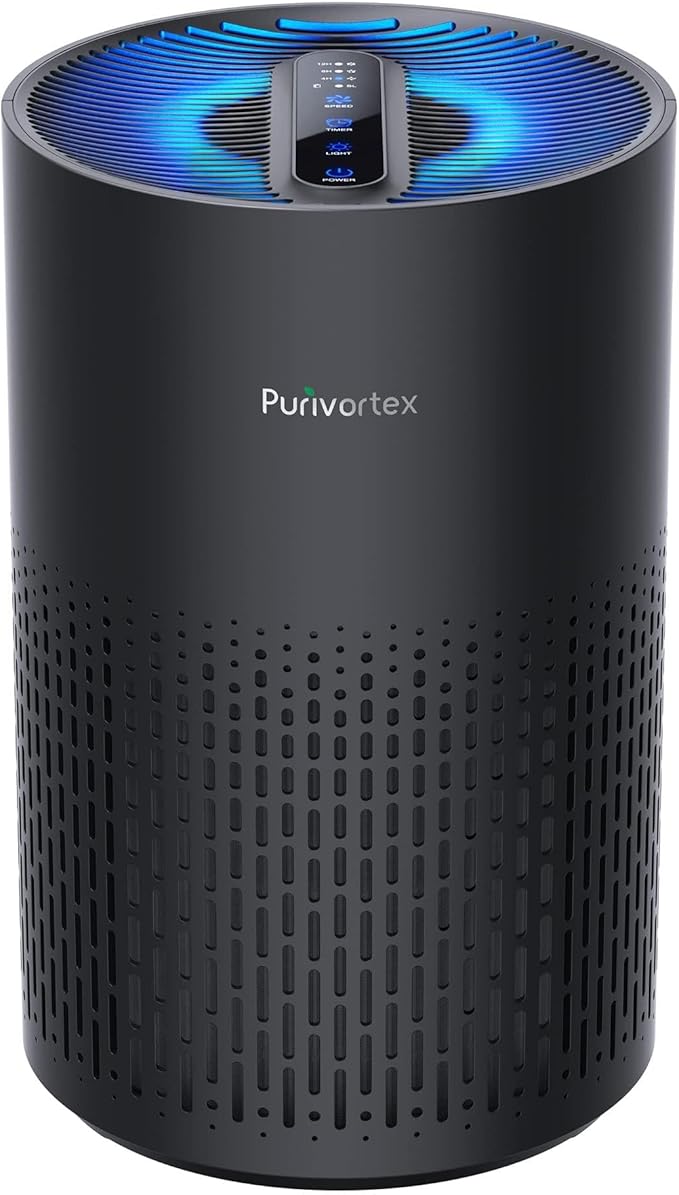 Purivortex PX500 Air Purifier 2-Pack Bundle, Black and White, HEPA Air Purifiers for Bedroom and Home
