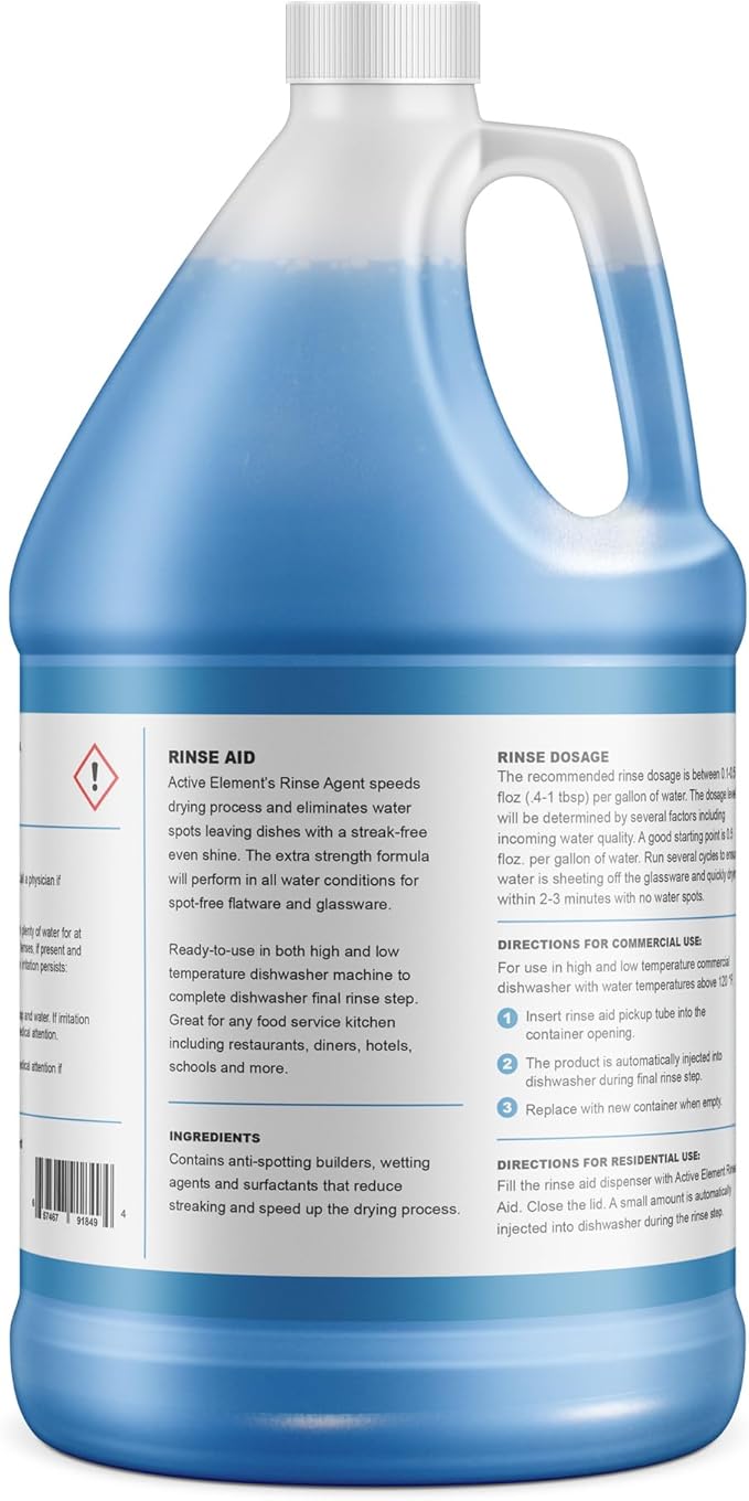Dishwasher Rinse Aid - 2 Gallon - Extra Strength – Eliminates Water Spots - Streak Free Shine - Enhances Drying - Dishwasher Rinse Aid Liquid