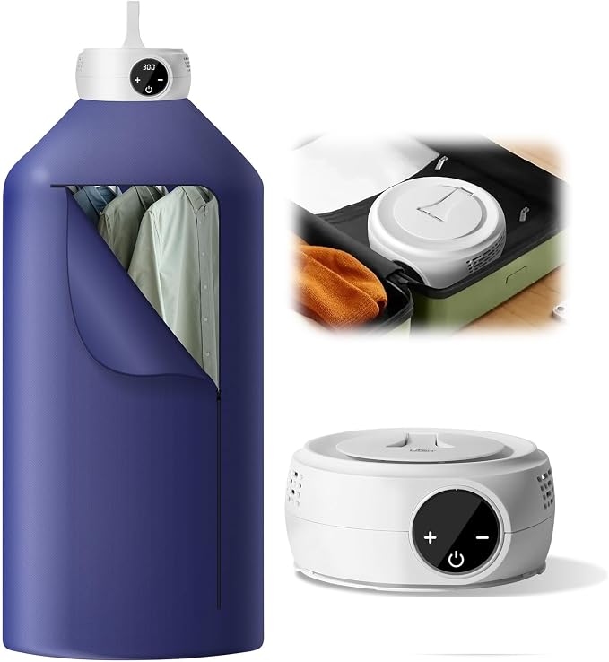 Uten Portable Clothes Dryer, Lightweight Mini Dryer for Quick Drying Clothes in Apartments, RVs, Hotels & Travel, Dark Blue