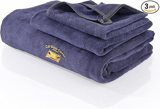 NEWISHTOOL 3 Pack Microfiber Car Drying Towels, Ultra Absorbent, Lint & Scratch Free, Large Size Dash Cover Protection, Thick & Soft 3 Sizes