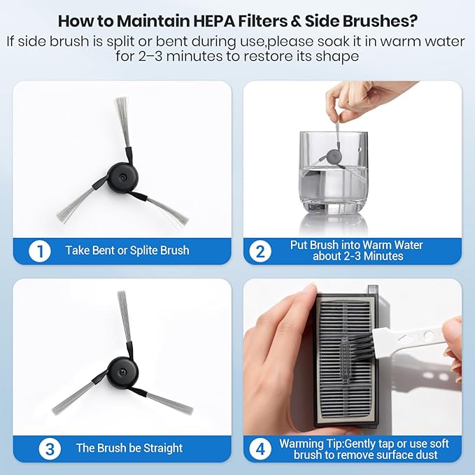 22 Pack Accessories for Mova Z60 Ultra Roller Complete / Z60 Ultra Roller SA Vacuum, Replacement Part with 2 Main Brush,2 Mop Roller,6 Dust Bags,6 Side Brush,4 HEPA Filter,1 Screwdriver,1 Clean Brush