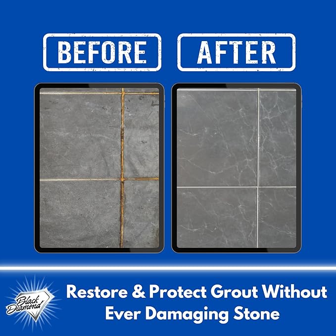Black Diamond Stoneworks Ultimate Grout Cleaner for Tile Floors — Acid-Free Deep Cleaner Removes Grease, Dirt & Soap Scum Without Damaging Grout — Safe for Marble and All Natural Stone (4-Gallons)