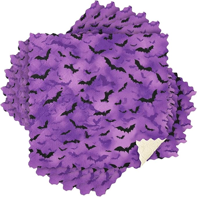 Puprle Bats Kitchen Towels Dish Cloths Set of 6 Microfiber Cleaning Cloths for Cars Super Absorbent Machine
