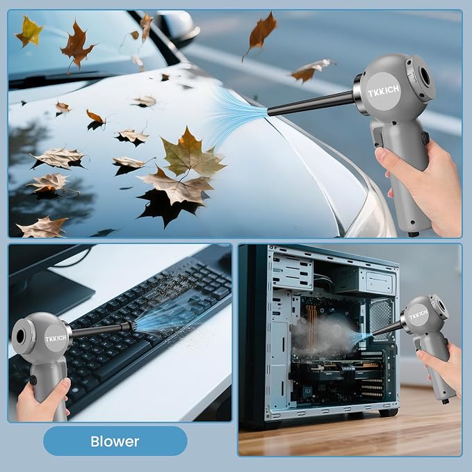 Car Vacuum Portable Cordless,Portable Mini Cordless Cleaner with 18000pa Suction Power,3 Suction Modes,Type-C Charge,7 in 1 mini Handheld Vacuum for Home,Car, Office Desk, Keyboards