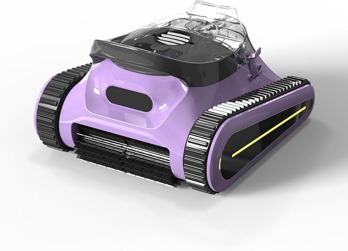Pool Vacuum for Above Ground Pool for In Ground Pools, 2.5h Runtime, Cordless Robotic Pool Cleaner with 2024 Upgraded Motor, Wall Climbing, Intelligent Route Planning（Purple Black）