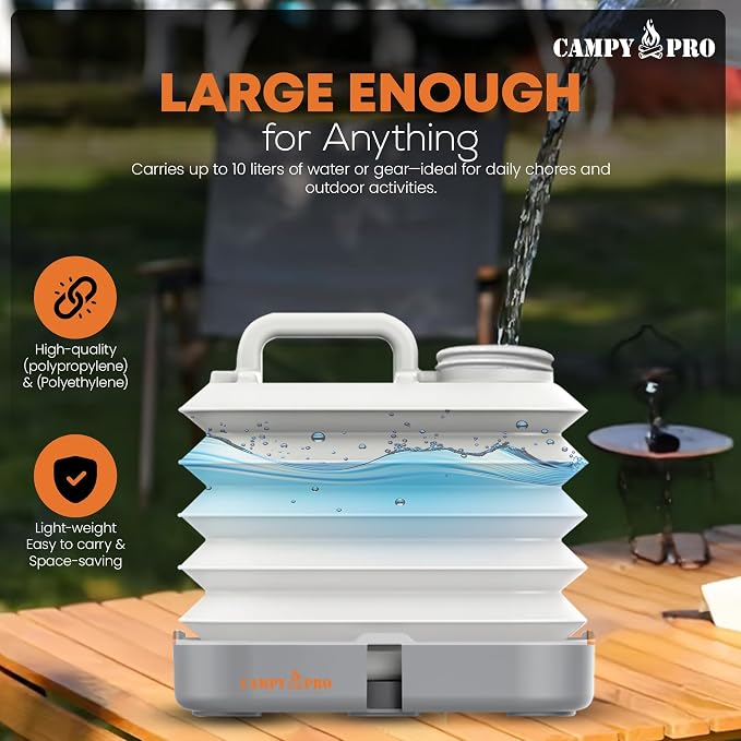 2xPack Collapsible Water Tank, BPA Free Water Jug, Foldable Portable Water Container for Camping, RV, Emergency, Outdoor & Gardening
