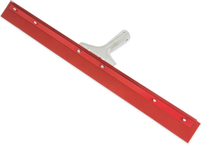 SPARTA Flo-Pac Gum Floor Squeegee Rubber Squeegee with Heavy Duty Steel Frame for Floor, Bathroom, Kitchen, Concrete, Tile, Garage, Commercial Use, 24 Inches, Red