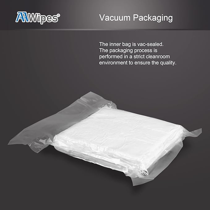 AAwipes Cleanroom Polyester Wipers 12"x12" (Bag of 150 Pcs) Double Knit 100% Polyester Wipes Lint Free Cloths with Ultra-fine Filaments, Laser Sealed Edge, Class 100 Cloths, Ultra-Soft Wipes