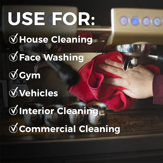 The Rag Company - All-Purpose Microfiber Terry Cleaning Towels - Commercial Grade, Highly Absorbent, Lint-Free, Streak-Free, Kitchens, Bathrooms, Offices, 300gsm, 16in x 16in, White (12-Pack)