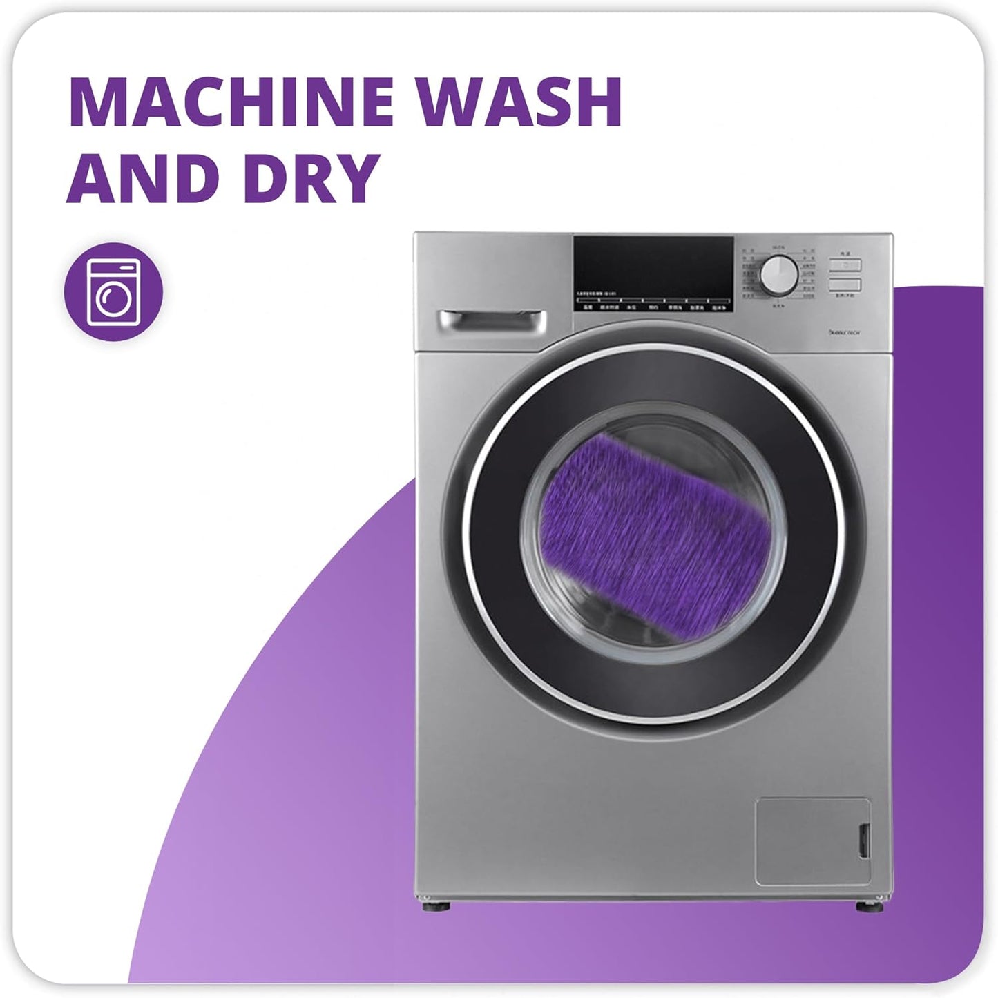 Bathroom Rugs Set 2 Pieces,Thin Bathroom Mats,Toilet Rugs,Quick Dry,Non-Slip,Machine Washable,Low Pile,Absorbent Bath Mats,Shower,Sink,Home Decor Accessories.Purple,1'5"x2'3"+1'8"x2" U Shape