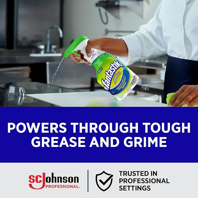 SC Johnson Professional Fantastik Advanced Kitchen & Greaser Cleaner, 32 fl oz, Pack of 8